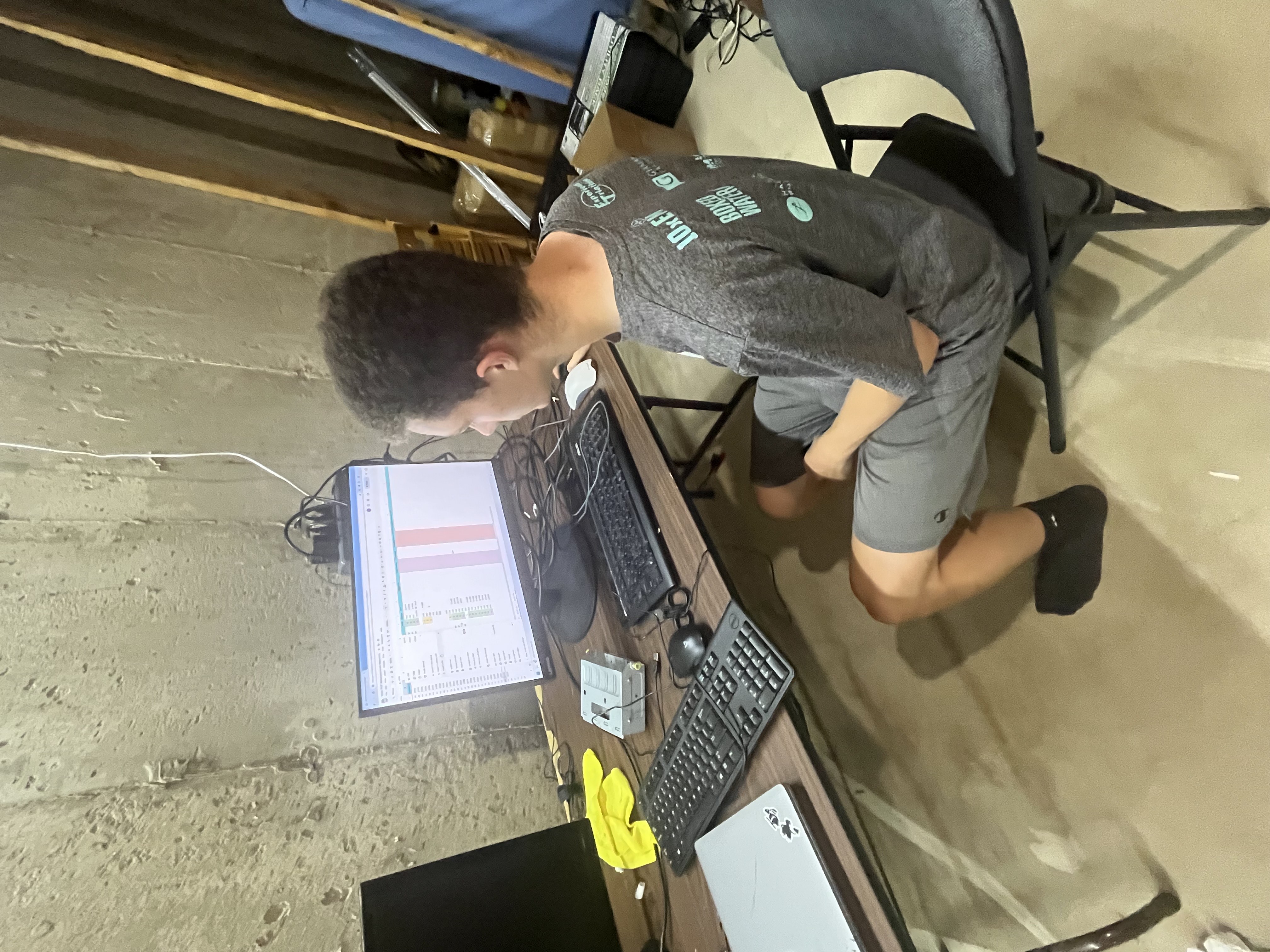 Owen and Jonathan working on computers
